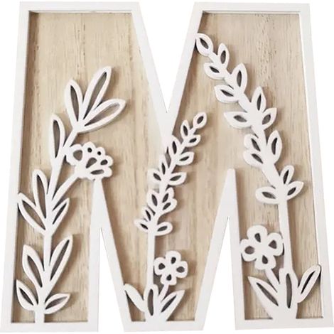 Lettres En Bois - 5 Pouces - Alphabet A À Z - Peinture Possible - Décoration Murale Pour Chambre D'Enfant Mariage Maison - Lot De 26 (1/5)