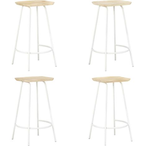 Lot de 4 Chaises de bar Tabourets de bar - Tabouret Haut Bois de manguier massif BV756608 - BonneVie (1/5)