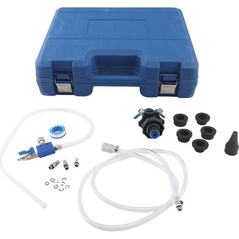 Kit recharge sous vide liquide refroidissement détecteur fuite, 5 adaptateurs ronds, radiateur (1/5)