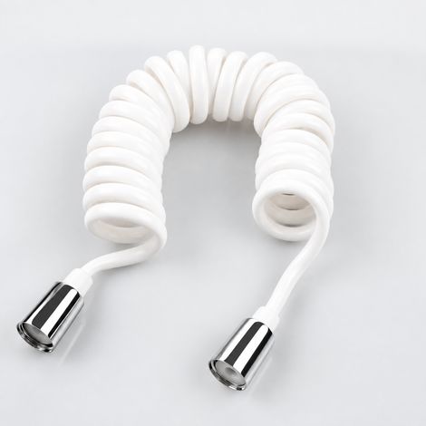 Flexible douche spiralé ABS blanc étiré 3 m longueur d'utilisation réelle 2,5 m modèle standard 22 × 15 × 5 cm 235 g – Livraison gratuite (1/5)