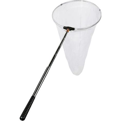 Épuisette à papillons rétractable d'extérieur, avec poignée en acier inoxydable, noire. (1/4)