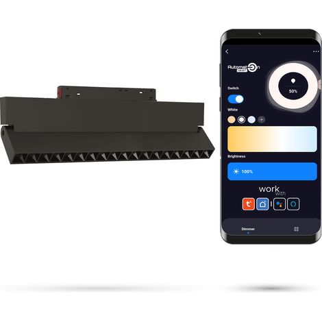Faretto lineare a LED WiFi Zigbee regolabile da 18 W per binari magnetici SMART TRACK 48 V CC 3000-6000 K dimmerabile (1/5)