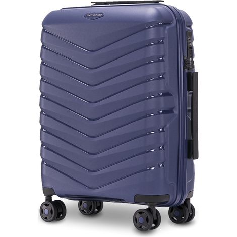 Maleta de cabina Wings PHOENIX de polipropileno de 20 pulgadas, color azul marino.