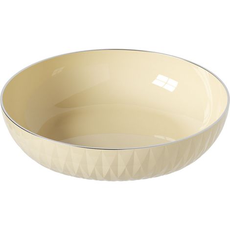 Runde, multifunktionale Gemüseschüssel, großes Fassungsvermögen, elegante cremefarbene Obstschale. (1/5)