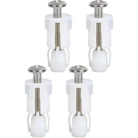 Lot de 4 raccords et fixations de siège de toilette, vis de couvercle de toilette, kit de pièces de rechange universelles pour abattant de toilettes, kit de pièces de rechange pour couvercles de