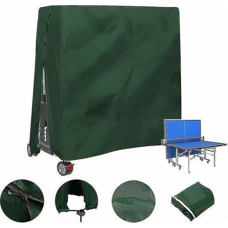 AGE Housse de table de ping-pong extérieure imperméable et anti-poussière Housse de table de ping-pong 165x70x185cm Vert- (1/5)