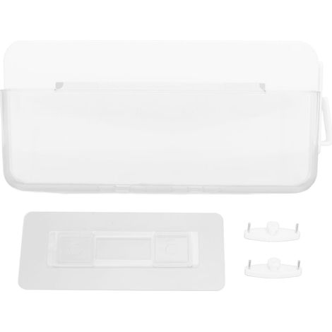 Support mural pour télécommande transparent amovible, fixation pour téléphone sur carrelage et verre (1/5)