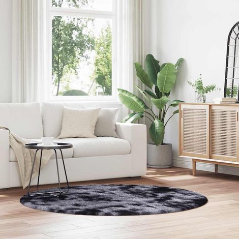Teppich Shaggy Hochflor NAVARRA Dunkelgrau 160x160 cm Polyester