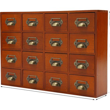 Aufbewahrungsschrank, 16 Fächer, Vintage-Design, Braun (1/2)