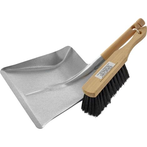 Kehrgarnitur Holzbesen und Metallschaufel Handfeger und Kehrblech Kehrschaufelset Kehrset
