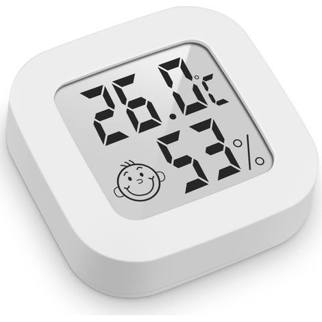 Mini Digital Indoor Hygrometer Thermometer High Precision, Temperature Monitor and Humidity Meter, Thermo Hygrometer Comfort Level Indicator(1pc white) (1/5)