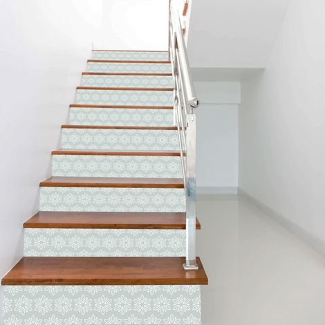 Sticker adhésif homestaging, Printemps fleuri vert gris, x3, 100 cm X 19,5 cm (1/5)