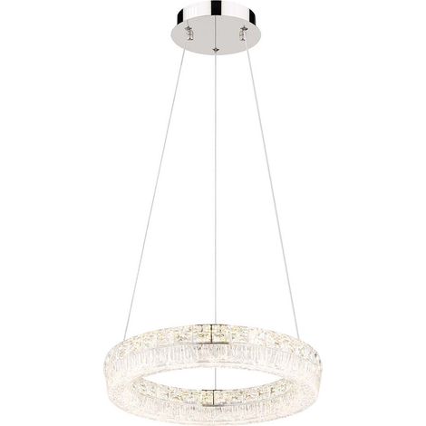 Pendelleuchte Hängeleuchte Deckenlampe verchromt LED dimmbar Fernbedienung H 120 cm