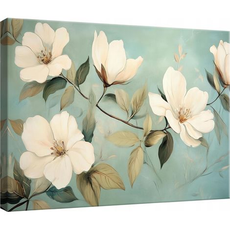 Peinture pour chambre salon cuisine fleurs moderne sur toile Murale 120x80 (1/3)