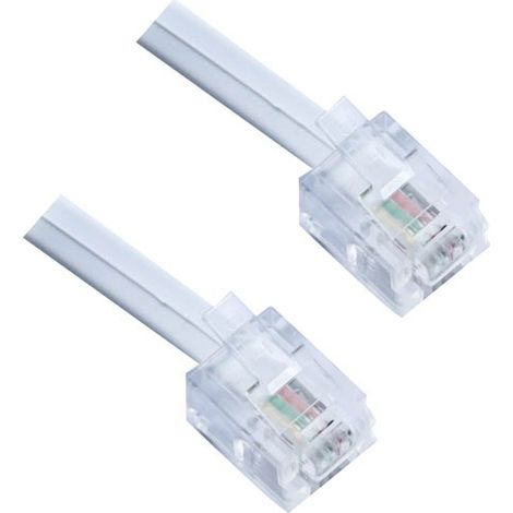 Cable de teléfono RJ11 6p4c 10m Blanco - Perfil