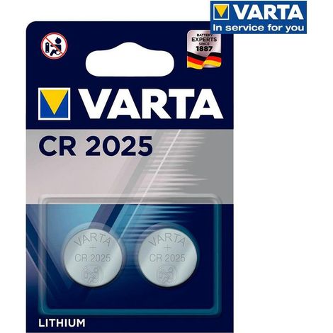 Microbatteria al litio cr2025 3v Varta blister 2 unità ø20,0x2,5mm