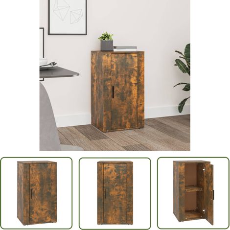 Buffet - Armoire de rangement Enfilade Chêne fumé 40x33x70 cm Bois d'ingénierie BV804722 - BonneVie (1/5)