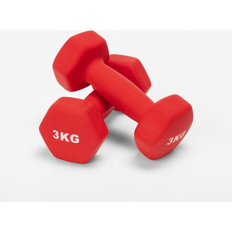 Coppia 2 x 3kg manubri pesetti palestra e fitness in vinile Megara