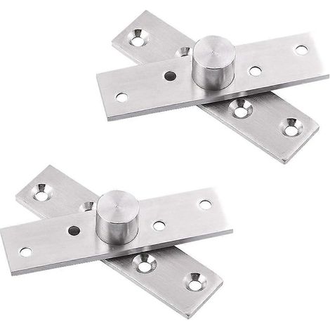 Charnière pivotante de porte à 360 degrés, 2 pièces, charnières pivotantes à axe central de porte cachées en acier inoxydable, (75 x 17 mm) (1/4)