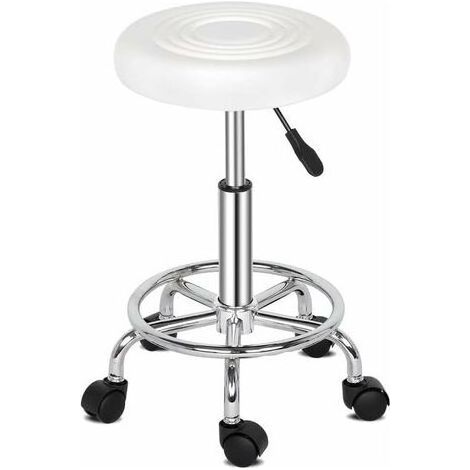 Tabourets de bar pivotants et réglables en métal pour la maison et la cuisine (blancs) (1/5)