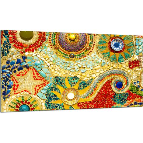 Glas-Schutzplatte für Herd 90x52 Mosaik (1/5)