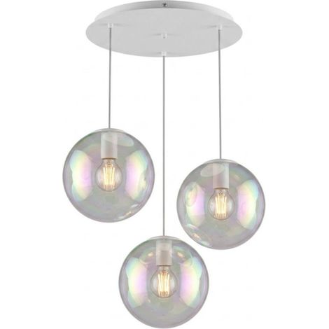 Top light moderne iris 1234 20x3+r40t3 bi e27 led métal verre irisé (1/5)