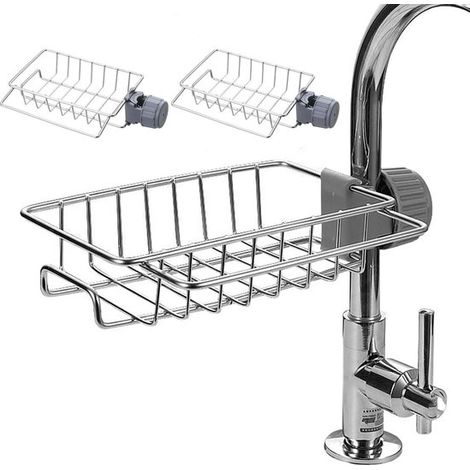 2 piezas Puerta de ducha para ducha,soporte para esponja,no requiere perforación,acero inoxidable,soporte para champú (1/5)