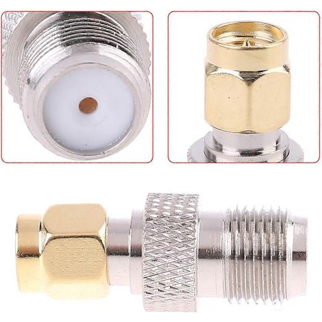 Adaptateur/convertisseur de connecteur coaxial RF droit SMA femelle vers F femelle (1/4)