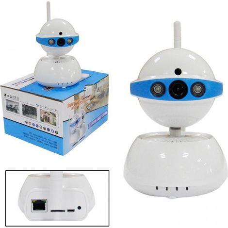 TELECAMERA IP CAMERA HD 720P WIRELESS 2 LED IR LAN MOTORIZZATA WIFI RETE RJ45