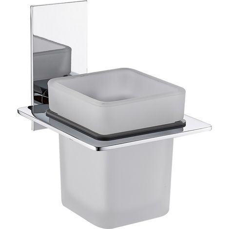 Porta bicchiere in vetro satinato - serie Level