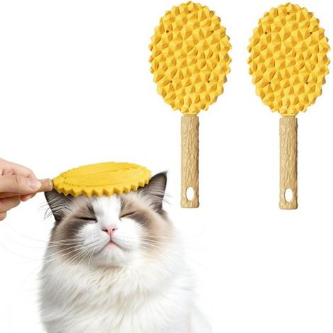 Spazzola per gatti per la muta, spazzola per cani per la pulizia del pelo, pettine, massaggiatore da bagno, spazzola per rimuovere i peli morti, spazzola in silicone a forma di durian ( (1/5)