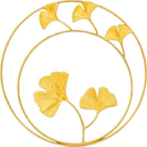 Irovami Décoration murale européenne en métal représentant un ginkgo biloba (1/5)