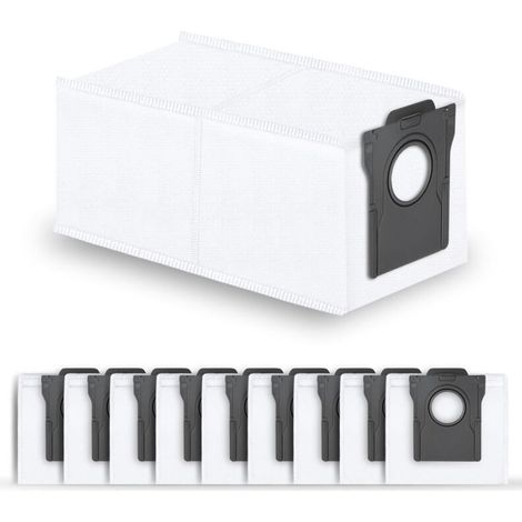 10 Sacs à Poussière de Rechange 3,2L pour Robot Aspirateurs Dreame L10s Ultra Gen 2/Gen 3, X30/X40/X50/Aqua10 Ultra, L10s/L40s/L50s Pro Ultra, L40/L50 Ultra AE, pour Mova E30/V50/E40/Z50/Z60/P50 Ultra (1/5)