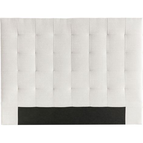 Testiera del letto imbottita in tessuto beige 160 cm HALCIONA