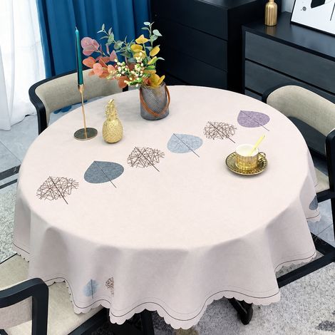 Nappe de table ronde 110 cm Murmure de Feuilles, tissu anti-huile amélioré, convient aux tables rondes de diamètre 50 à 75 cm, 30 × 30 × 30 cm, 1 kg – Livraison gratuite
