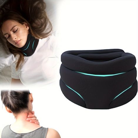 Comodo cuscino di supporto per il collo, allevia il dolore e l'affaticamento cervicale, colore nero. (1/3)