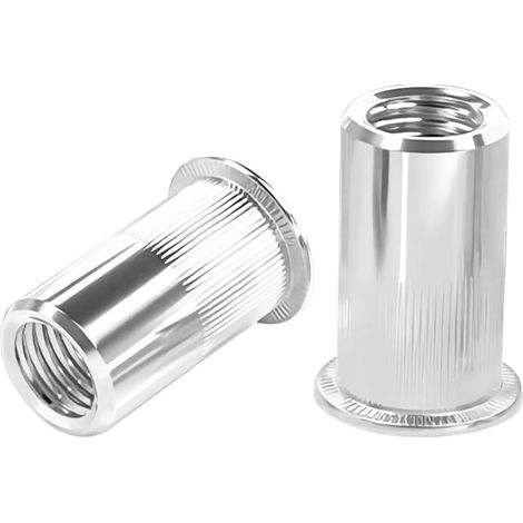 50 Pièces Écrou à Rivet, Écrous Filetés à Tête Plate en Acier Inoxydable, M6 Écrous Filetés à Tête Plate, Écrous à Riveter Fileter (1/5)