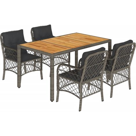 Maison Exclusive - Set comedor de jardín 5 piezas con cojines rat (1/5)
