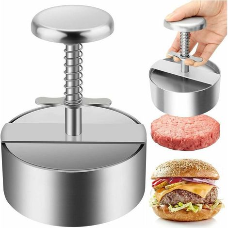 Presse à Burger, 304 Acier Inoxydable Presse à Hamburger, Ajustable Steak Haché Presse à Burger, Facile à Utiliser, Antiadhésive Presse à Hamburger pour Réunion de Famille, Fête (1/5)