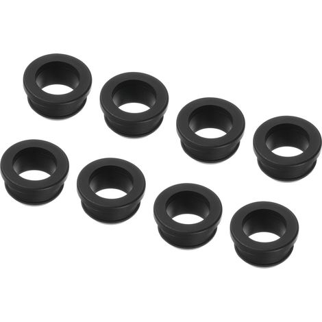 8Pcs Bouchon de Trou en Caoutchouc Diamètre de Montage 25mm Noir (1/5)