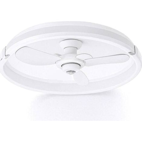 Ventilatore da soffitto con luce e telecomando, 50 cm, moderno, illuminazione LED a filo dimmerabile 3000-6000 K, 6 velocità del vento, bianco, per camera da letto (1/5)