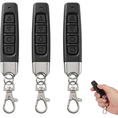 3-teilige universelle Torfernbedienung 433 92 MHz drahtloser universeller Torsender kompatibel 4-Tasten-Klonfernbedienung für Auto und fester 433,92 (1/5)