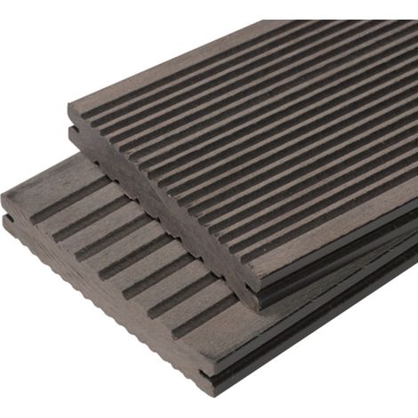 Lame terrasse bois composite plein Maxima L 360 cm - Coloris - Gris anthracite, Epaisseur - 22mm, Largeur - 14 cm, Longueur - 360 cm