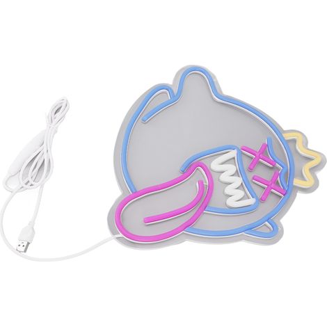 Lampe murale LED néon fantôme USB, facile à installer, idéale pour salle de jeux, fête ou bar. (1/5)