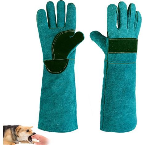 Gants de Protection Anti Morsure,Gants Résistants Aux Morsures D'animaux Verts 45cm (1/5)