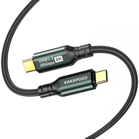 Irovami Câble double USB-C 100W – charge rapide, projection 8K, 2 mètres (1/5)