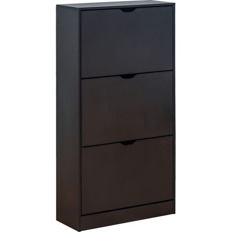Scarpiera Rebecca Mobili Ekpe 119x60x23 MDF Nero Moderno