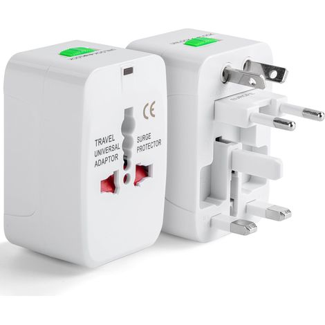 Adaptateur de voyage universel, adaptateur secteur international compact pour prises USA, UE, Royaume-Uni, Australie et Inde, tout-en-un (1/5)