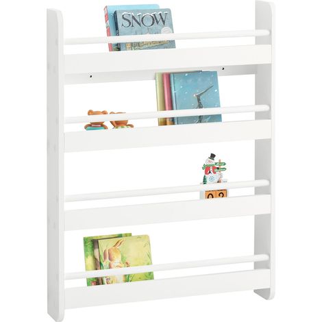 SoBuy Libreria Portariviste Libreria Bambini Bianco L60A80P12cm KMB08-K-W (1/7)