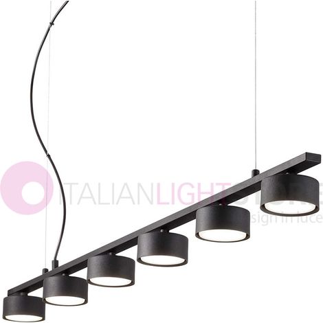 Sospensione Industrial-Minimal Minor Metallo Nero 6 Luci Gx53 9W 3000K (1/3)
